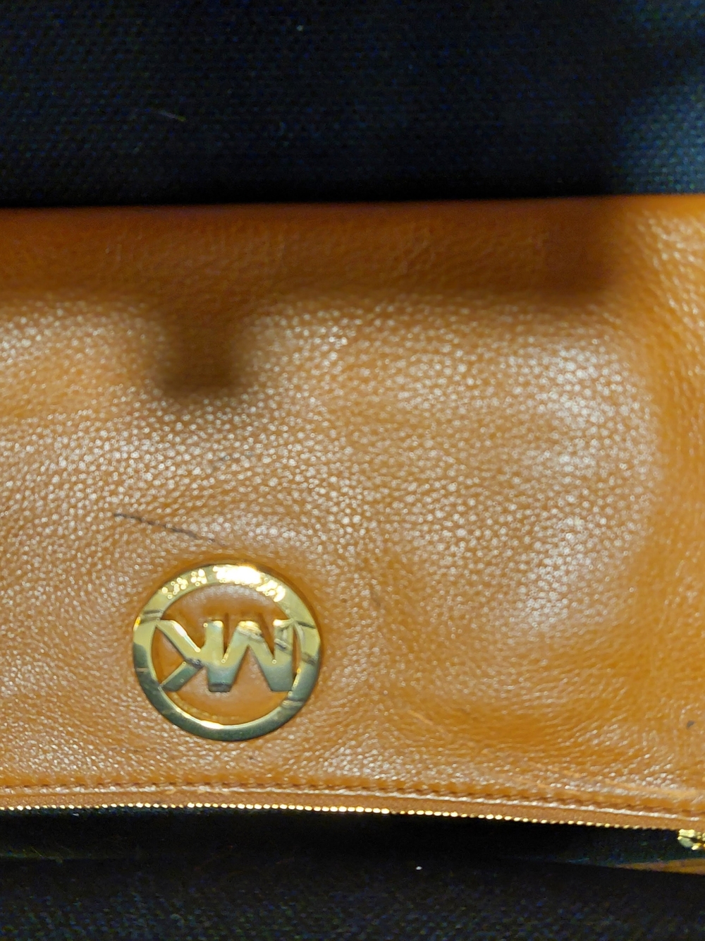 Michael Kors Cognac Leather Wallet with Gold MK Emblem NWT